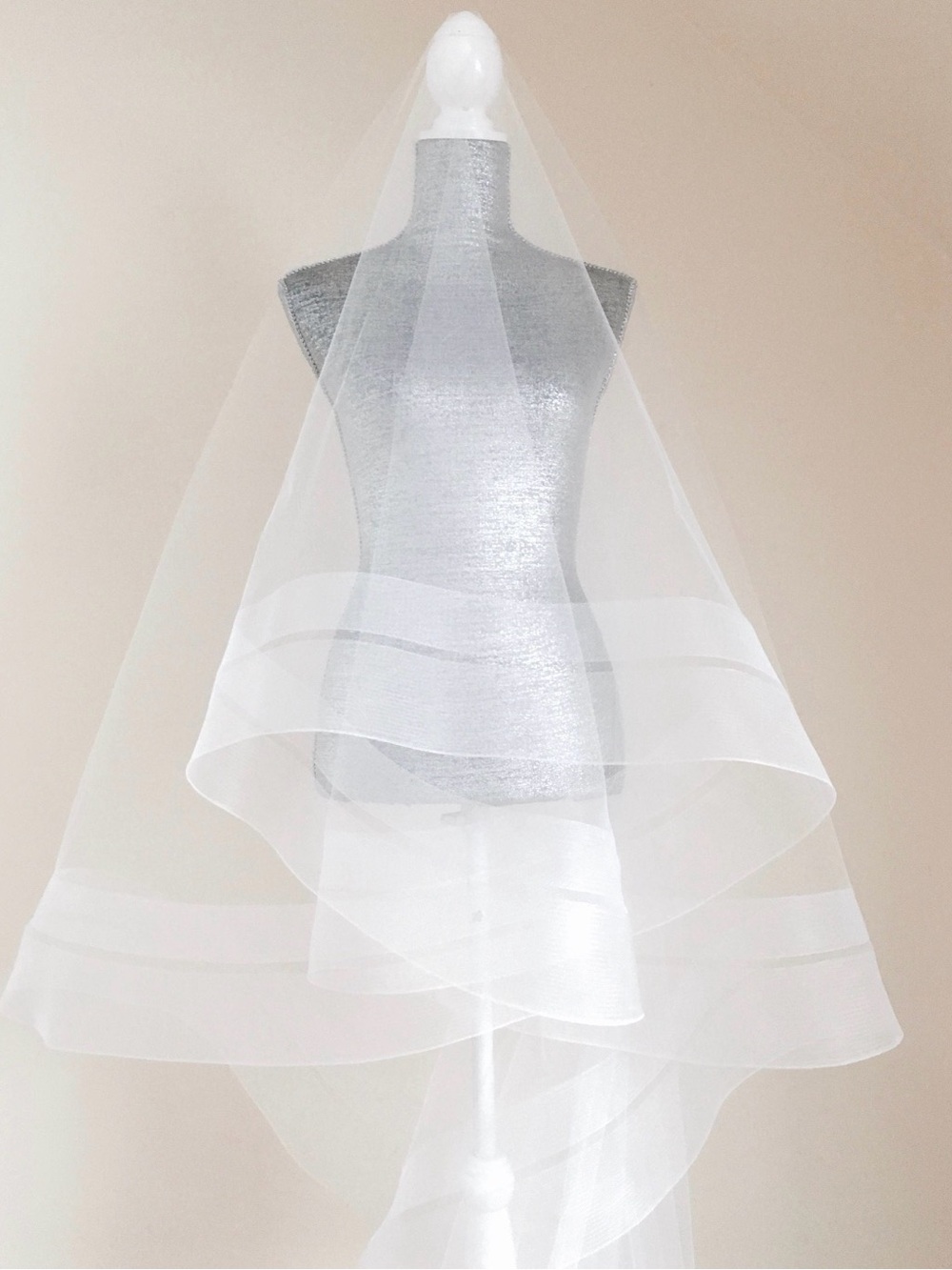 Cathedral Length Double Layer Horse Hair Trim Veil